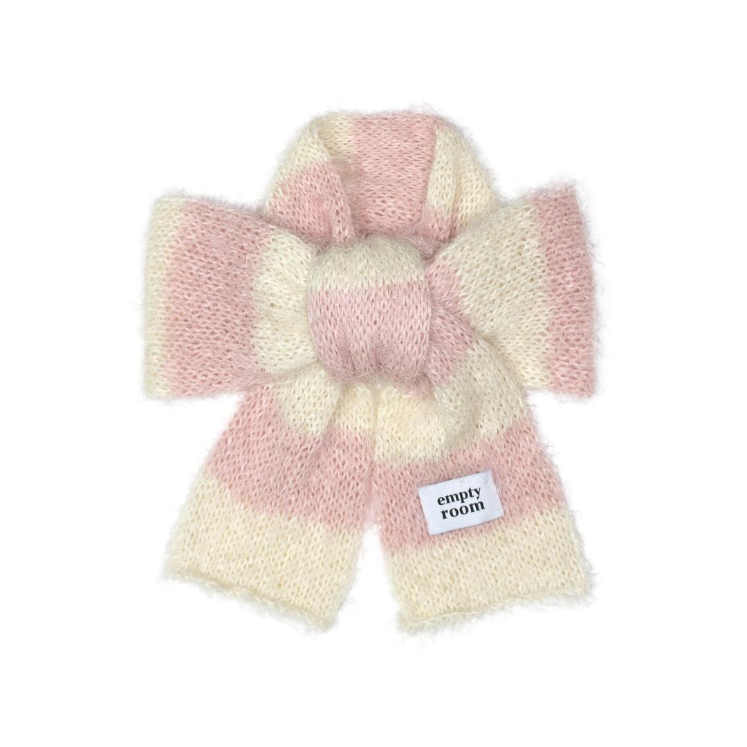 sleeve hairy stripe muffler (pink)