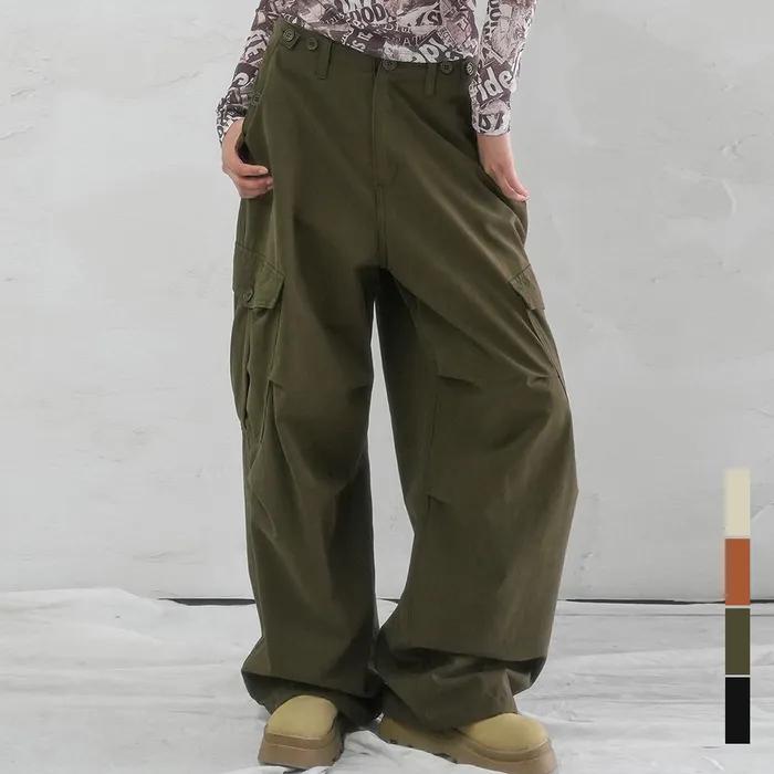 Enter Wide Cargo Cotton Pants - 5COL