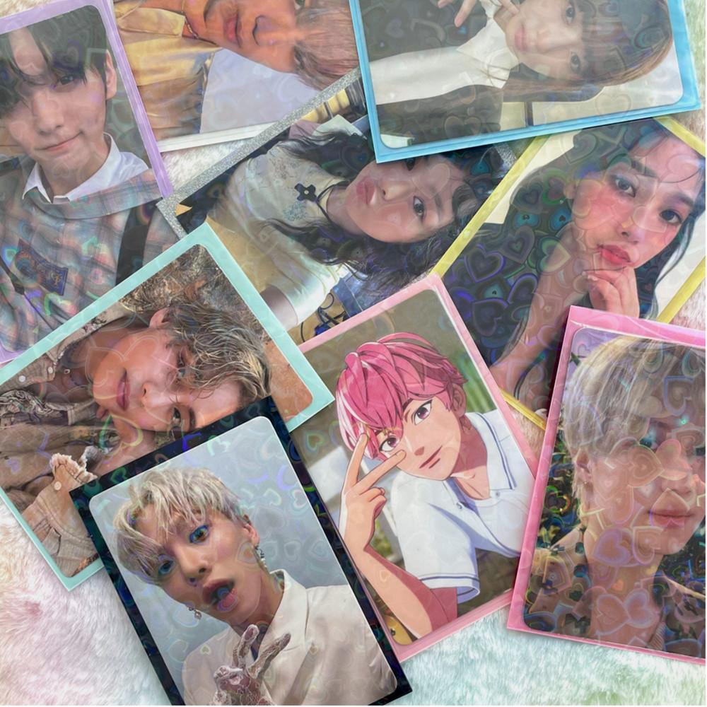 다니샵 하트 홀로그램 컬러 포카슬리브 20매 포토카드 보관용 홀더 프로텍터 보호필름