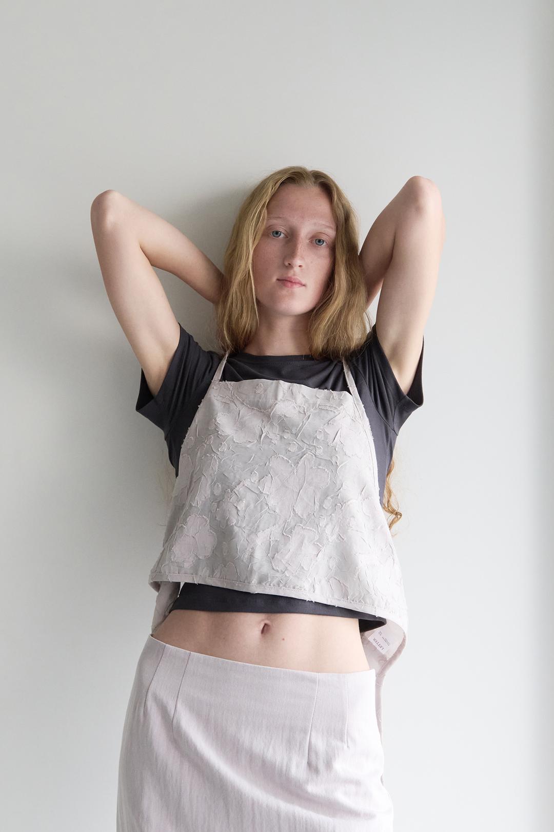 Cove burnout apron top (dusty pink)
