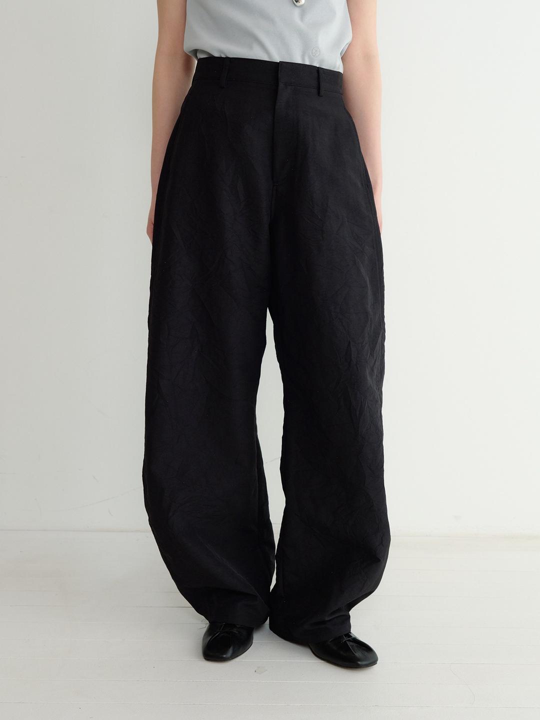 Mallon Structured Barrel Pants, Matt Black