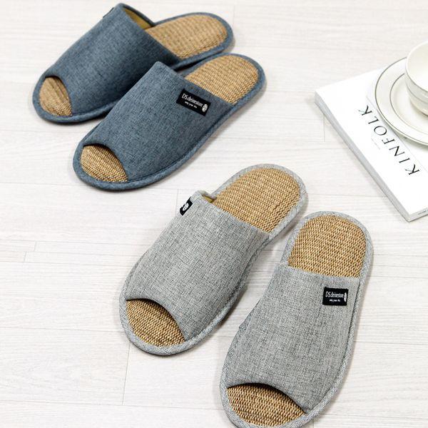 캔버스 왕골 면 실내화 거실화 사무실 실내용 슬리퍼