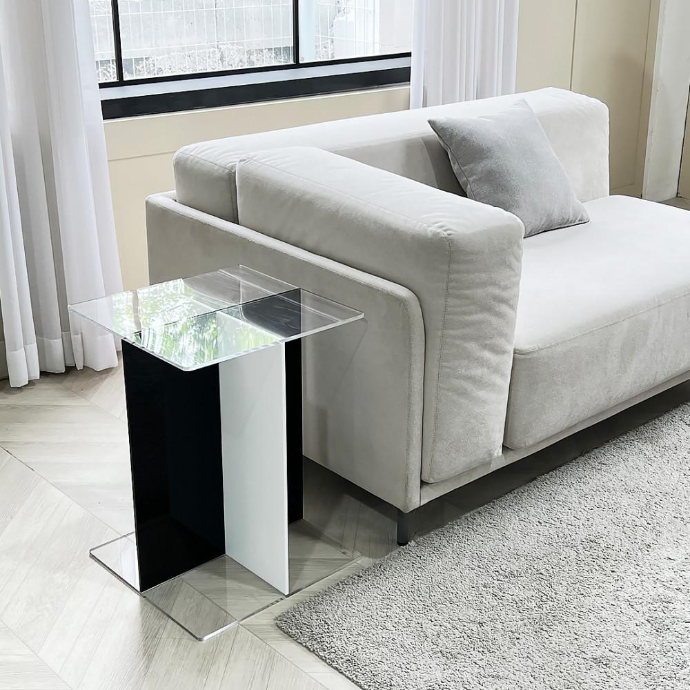 아크리코 아크릴 크로스 사이드 테이블 거실 카페 인테리어 티테이블