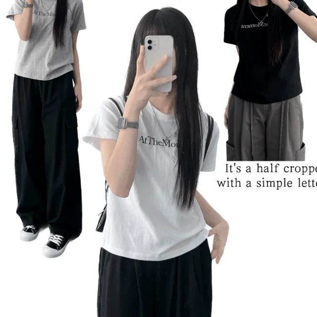 Moment semi crop T