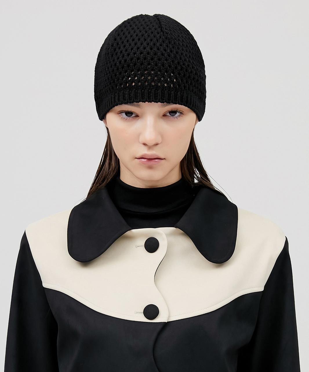 riri 5.Gauge Knit Beanie - Black (FL-723)