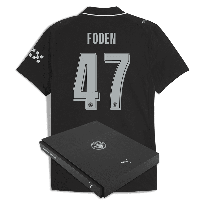 Manchester City Away Authentic Jersey 2025/26 With FODEN 47 Printing in Gift Box