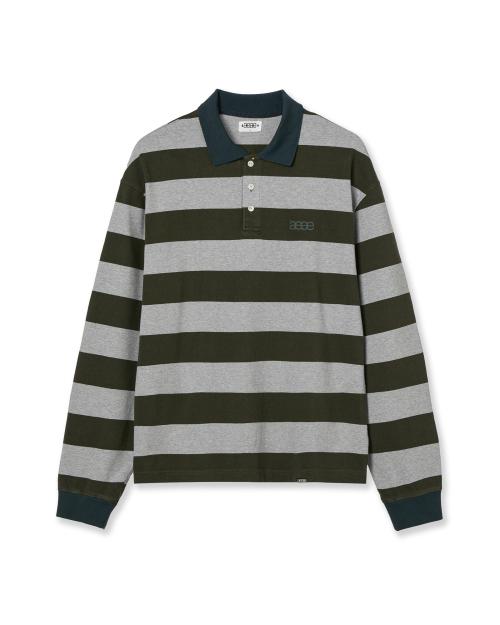 STRIPE RUGBY T-SHIRTS [KHAKI]