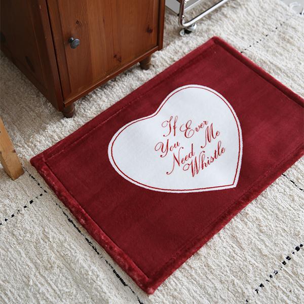 머핀 하트 레드 극세사 발매트