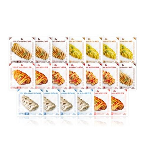 오쿡 소스 닭가슴살 슬라이스 100g 5종 20팩(까르보나라4 로제4 스파이시4 갈비맛4 카레맛4)