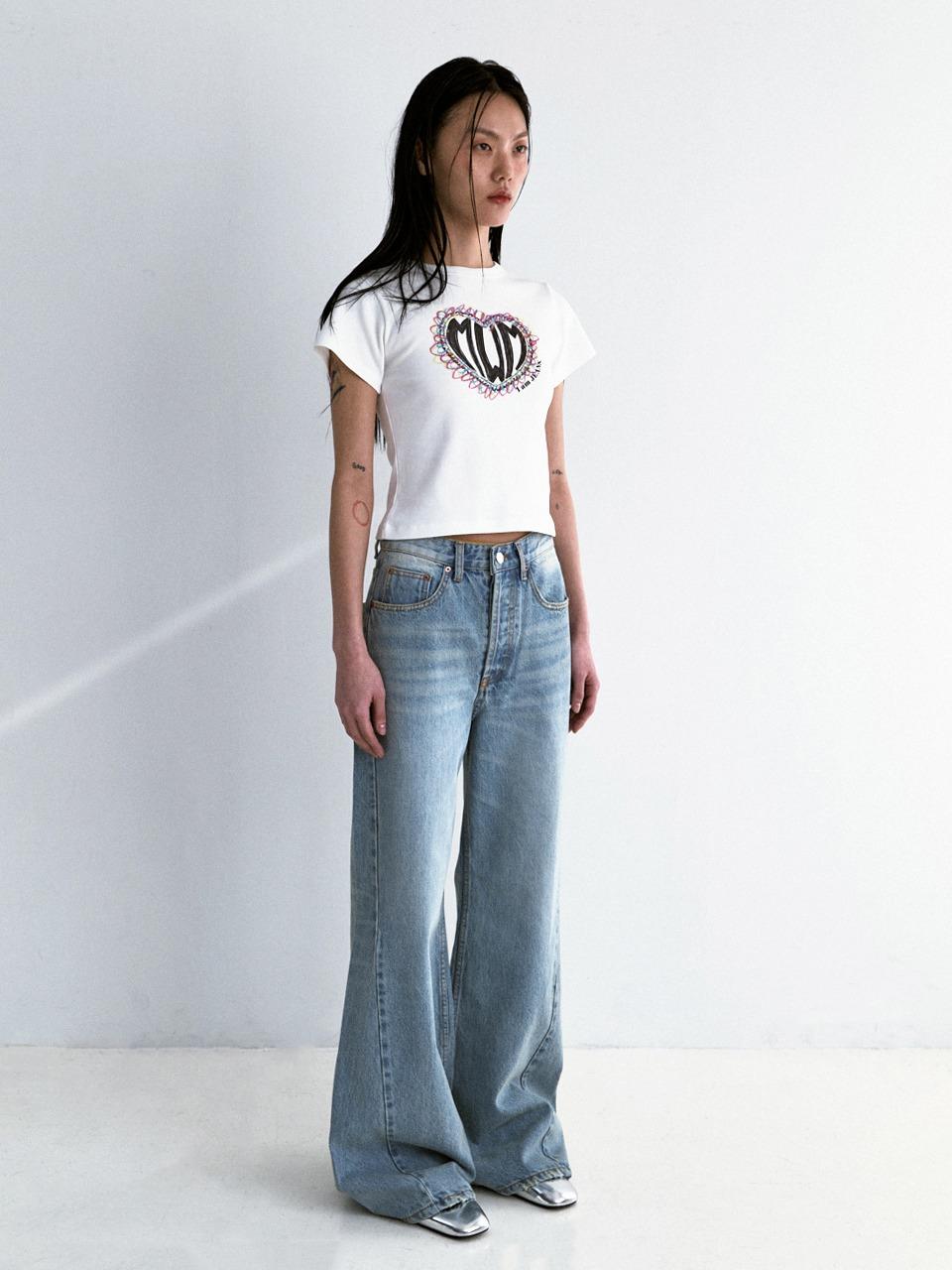 Mid-rise Wide Long Denim_Light Blue