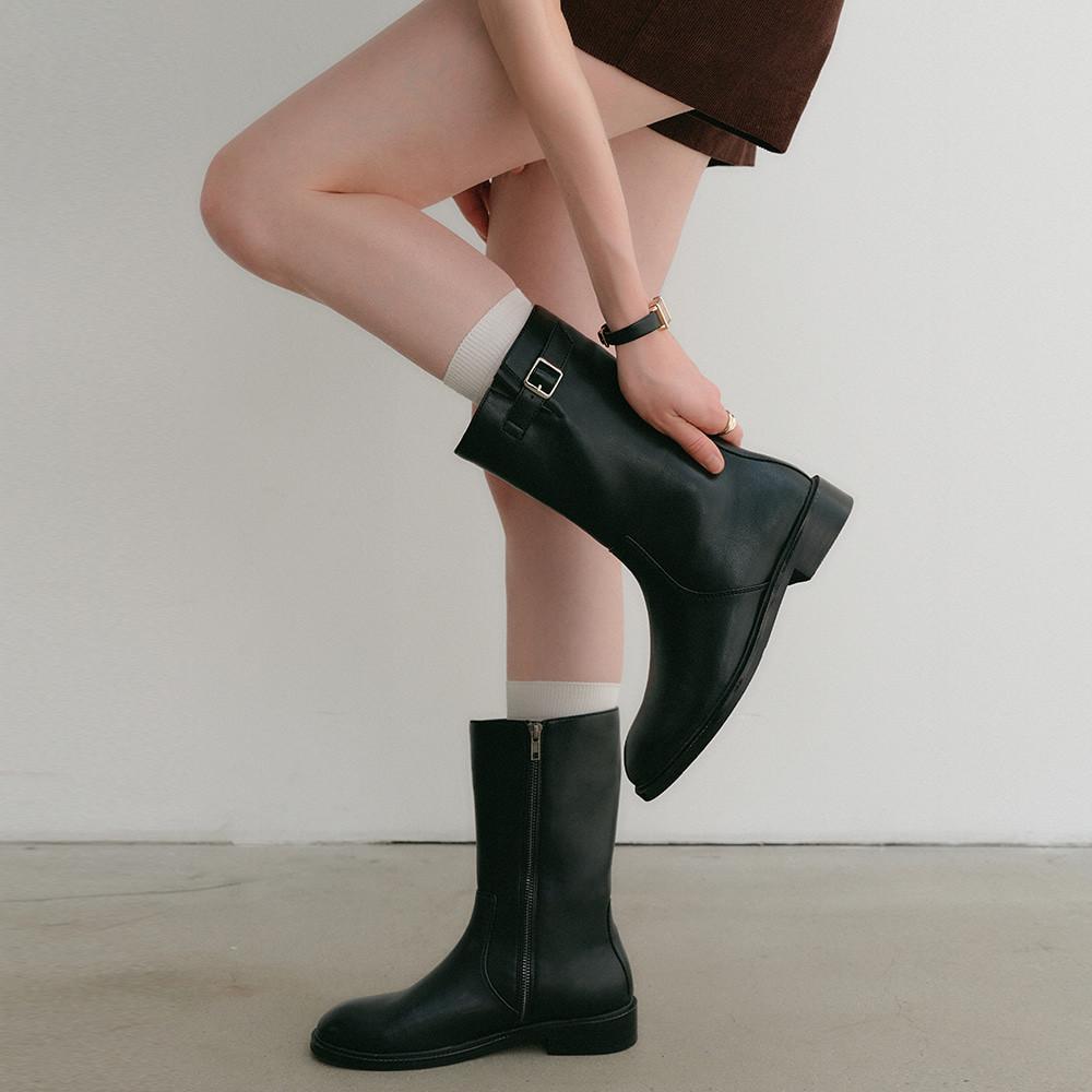 [룩캐스트][11/18 예약배송] 레베카 미들부츠_블랙 / REBECCA MIDDLE BOOTS_BLACK
