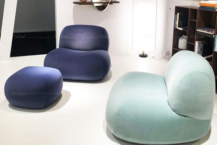 다이닝소파 조약돌쇼파 3인용 1인용미니 패브릭벨벳 쇼파 코너형 카페 소파