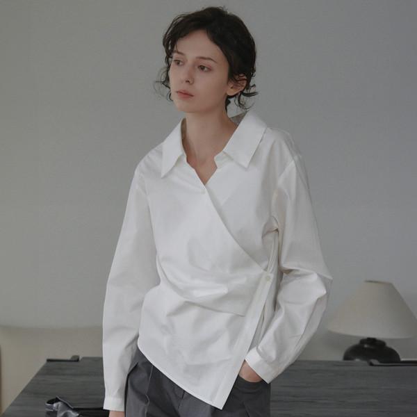 Lana Wrap Draped Blouse_2Color