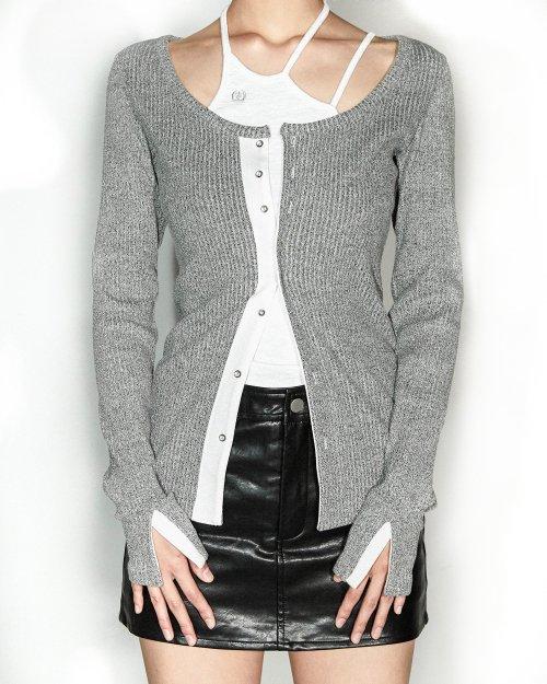 [SLIMFIT SLIT LONG CARDIGAN] 슬림핏 골지 롱 가디건