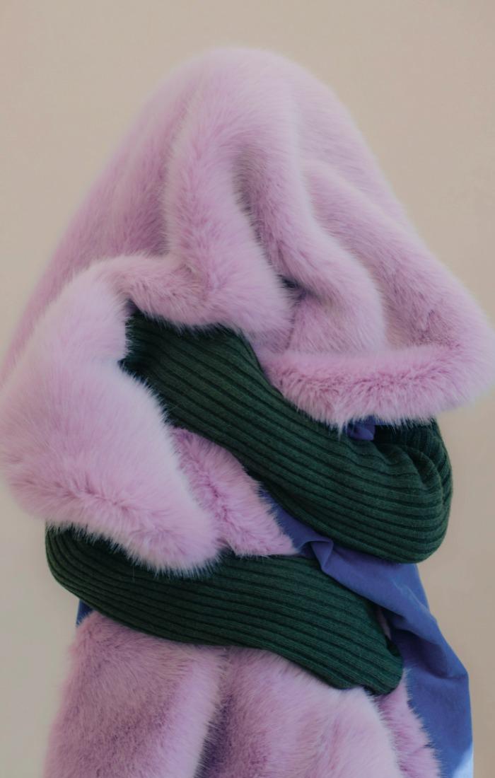 eco fur heavy blanket - surreal purple