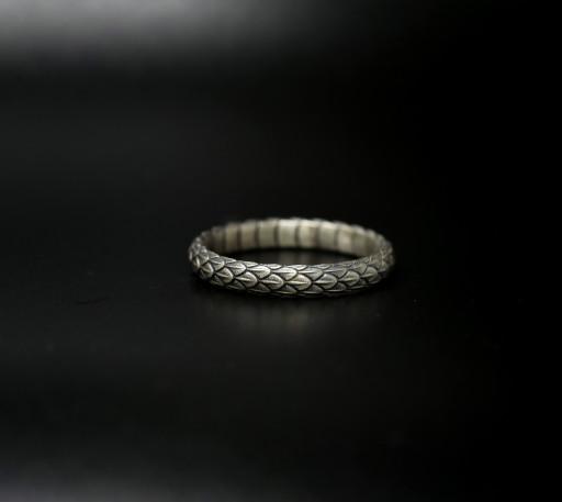 ♥925실버 얇은뱀비늘반지 (대)