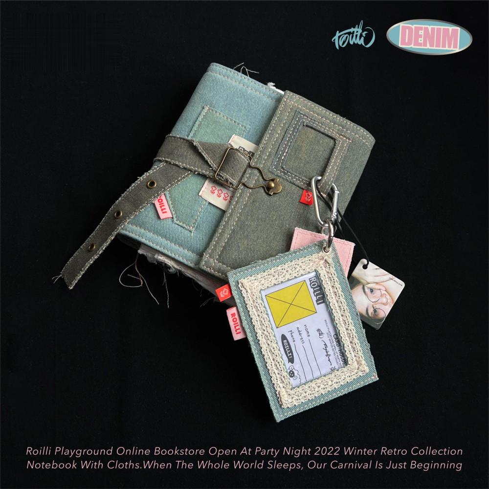 수심 Denim Leaf Diary 데님 다이어리 커버 A7 블루 y2k 바인더 유니크