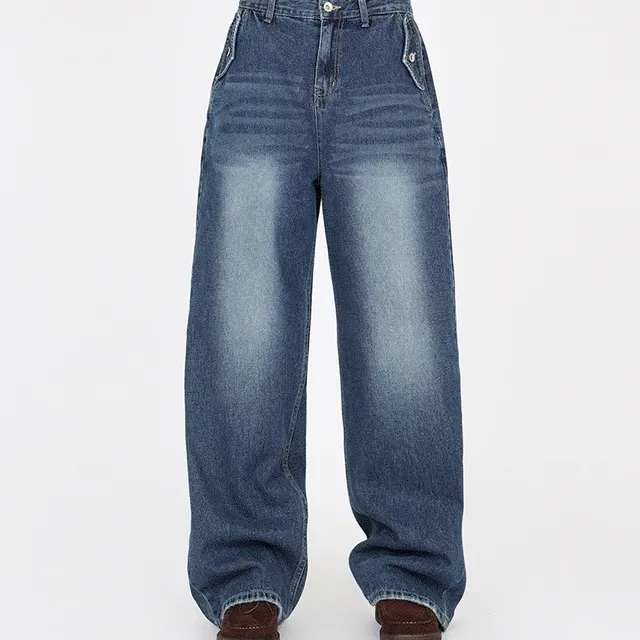 커버 데님 와이드 팬츠 (1 color)