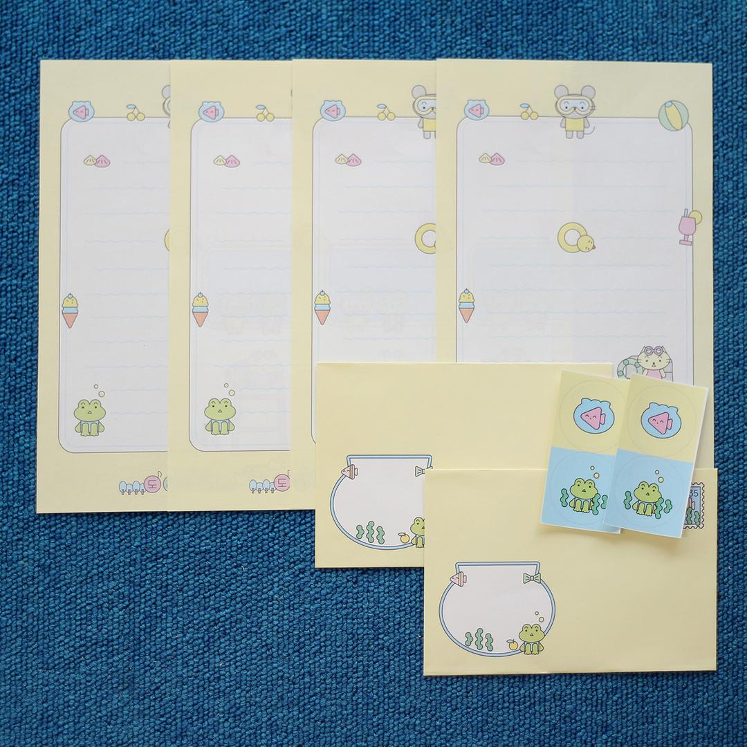 [도레미타운] LETTER SET SUMMER 편지지 편지 봉투 편지지세트 여름