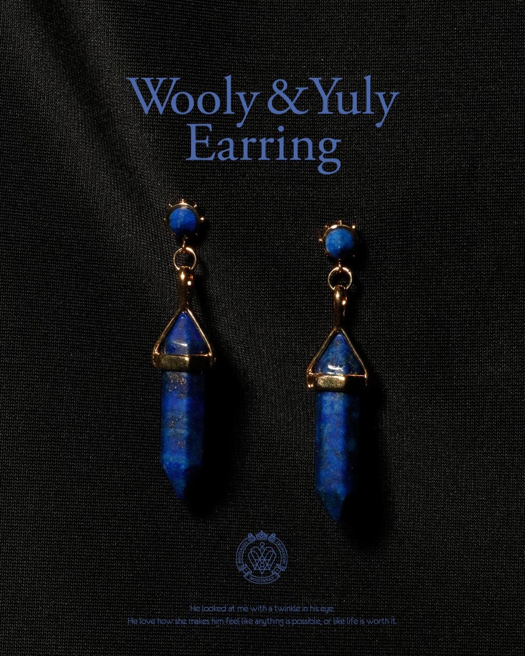 [ Wooly&Yuly ] Blue Crystal earring