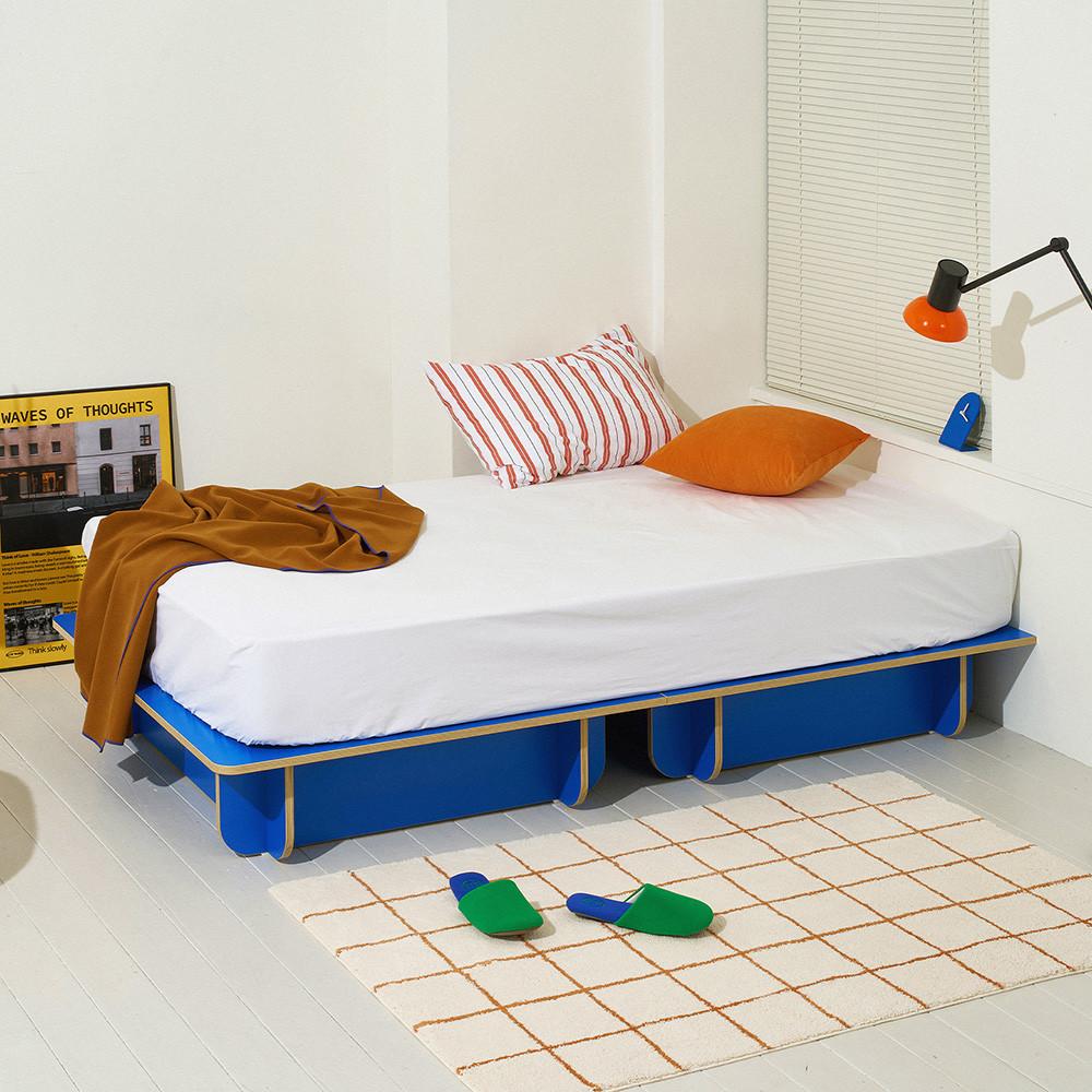 누어 룬드 헤드없는 무헤드 평상형 침대 프레임 파운데이션 S/SS : 슬립퍼 매트리스 토퍼