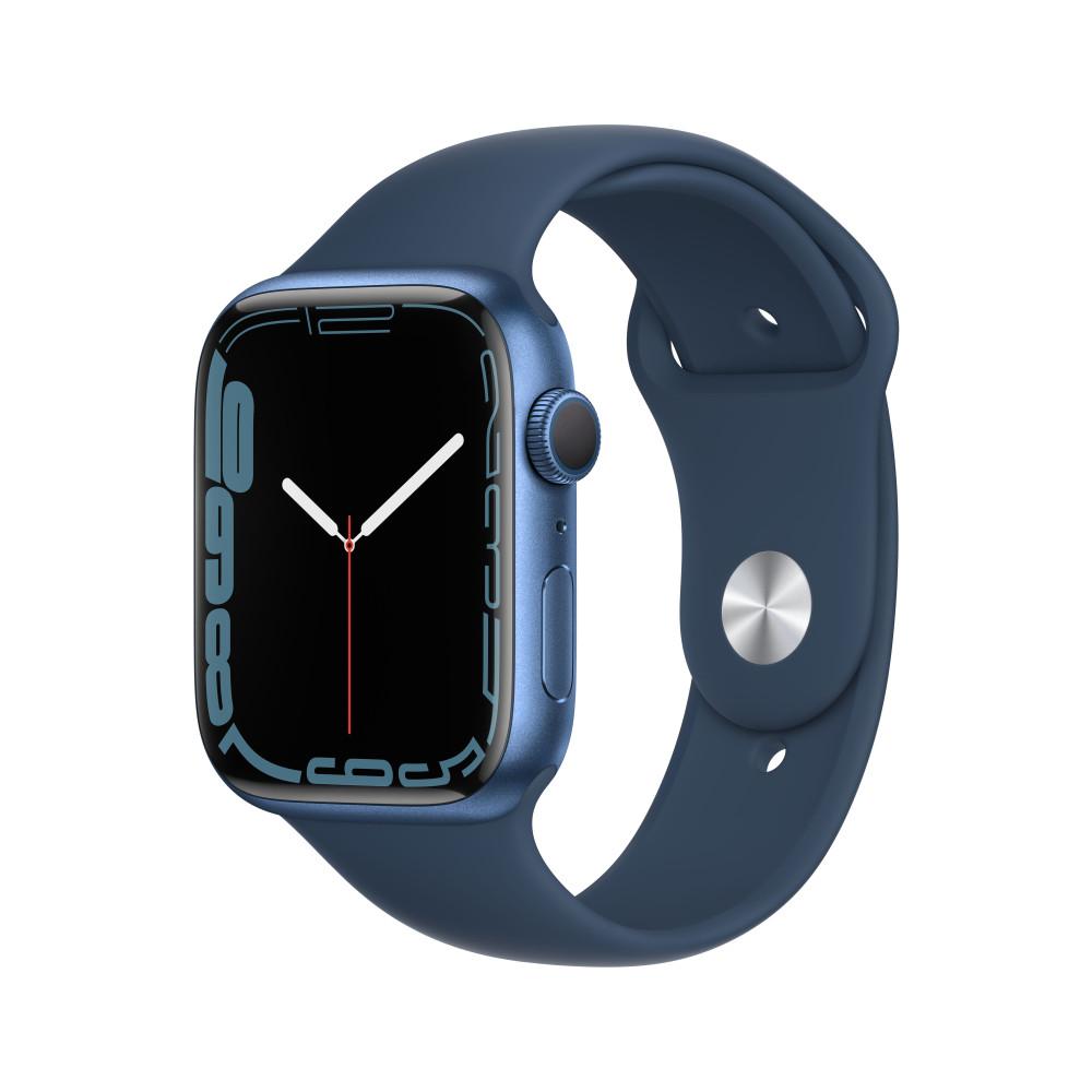 Apple 애플워치 7 45mm GPS 블루 알루미늄 케이스 어비스 블루 스포츠밴드 (MKN83KH/A)