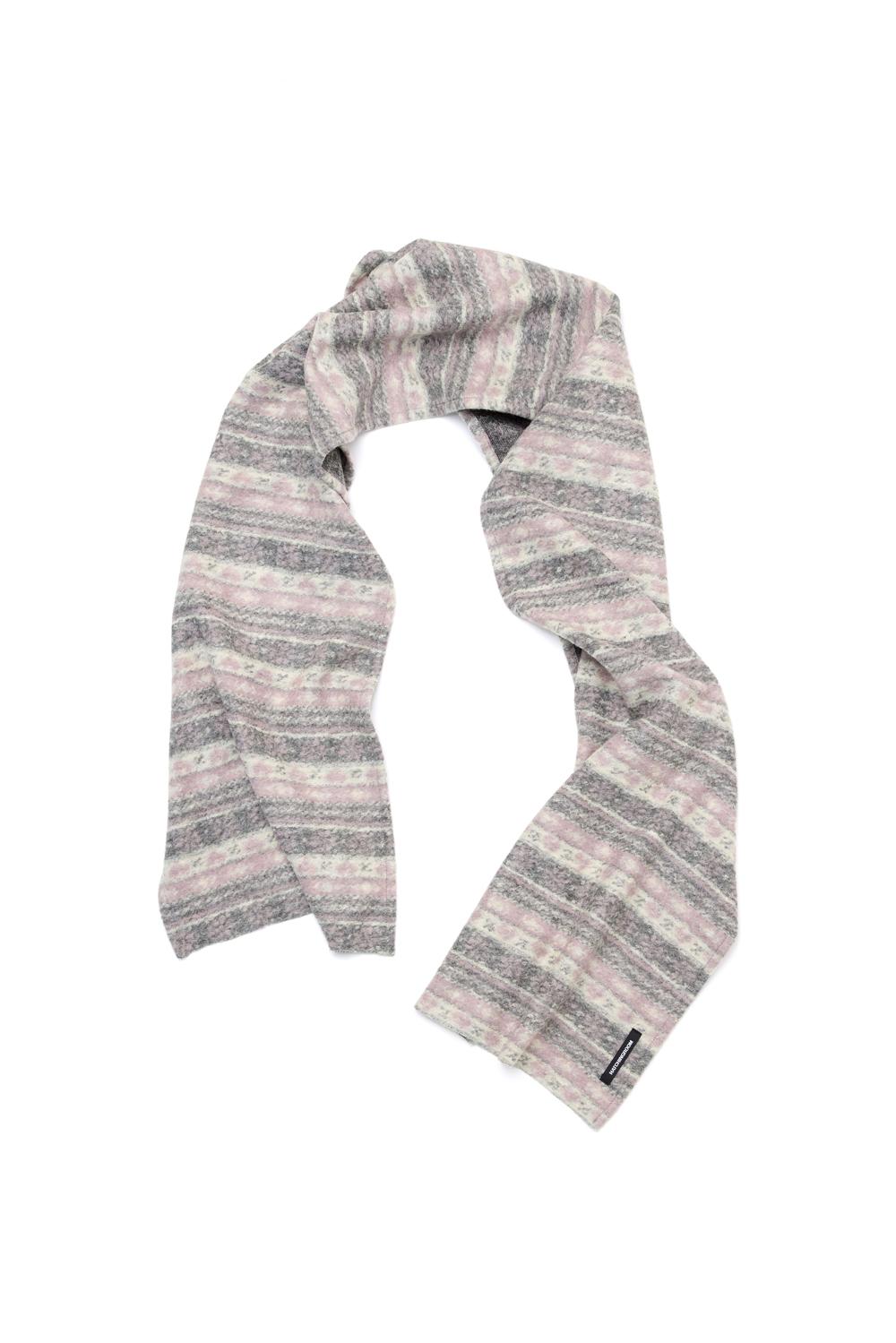 Heart Wool Muffler Grey