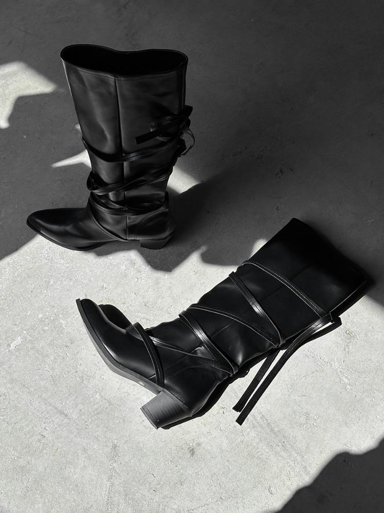 1161 슬라우치 스트랩 롱부츠 (6cm)