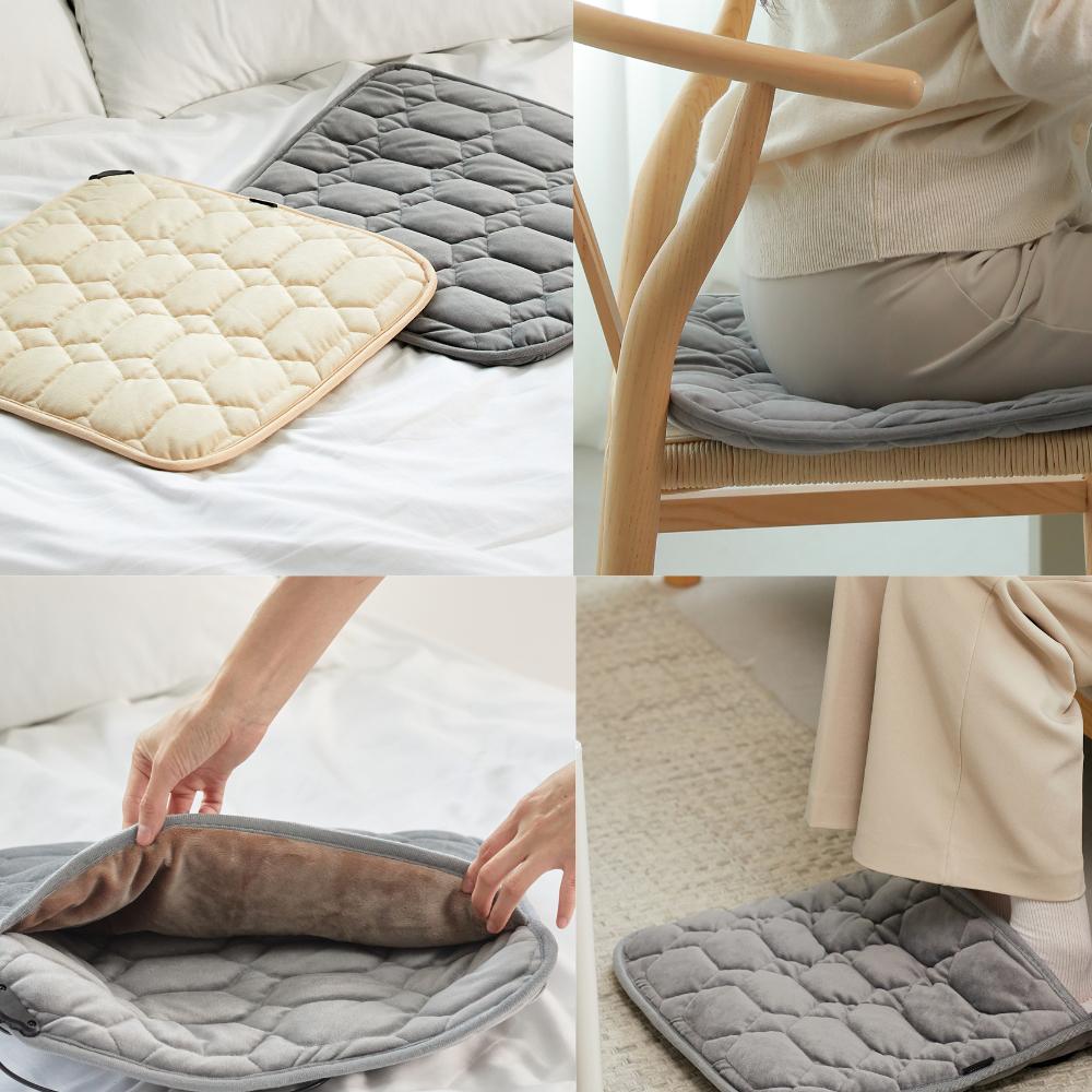 "따뜻한 선물 겨울필수템" USB 휴대용 1인 온열방석 발방석 겸용 앗뜨 엉뜨 쿠션