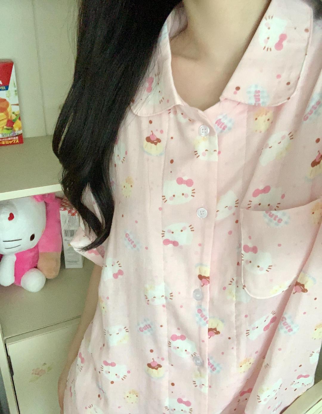하트베리스튜디오 [ 당일발송 / 무료배송 ] 푸딩냥이 파자마세트 🍮💗🐱 / 파자마 여름잠옷 여름파자마 귀여운파자마 고양이 고양이파자마 홈웨어
