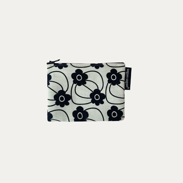 RETRO FLOWR IVORY  POUCH S