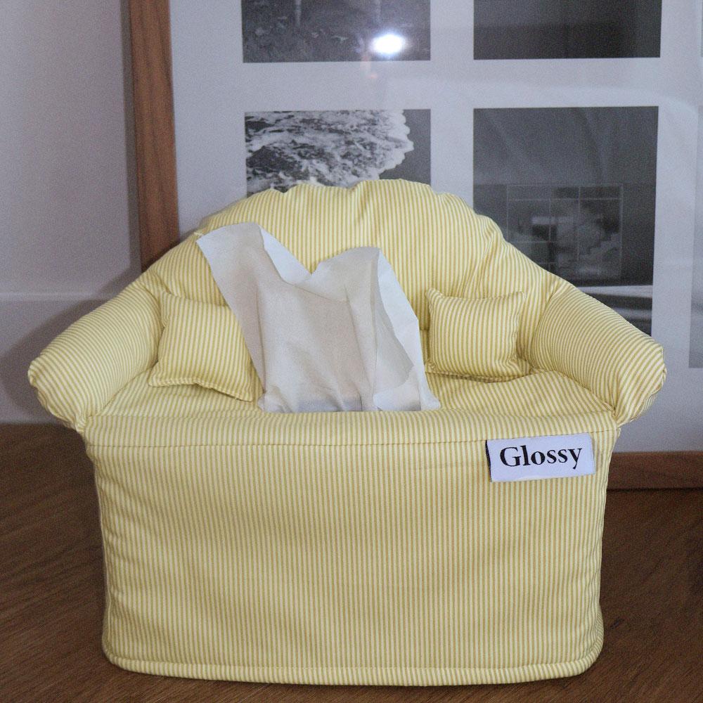 Sweety stripe sofa tissue cover 스위티 스트라이프 소파 티슈 커버(yellow)