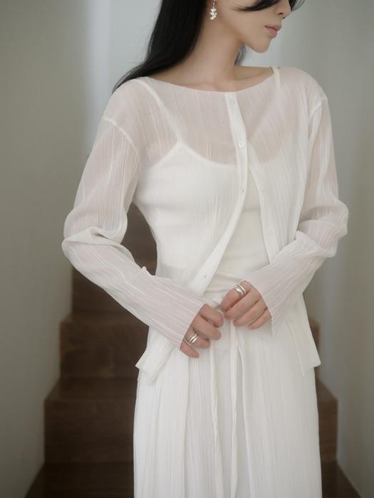 아일라 썸머 플리츠 가디건 블라우스_Ayla blouse[white]