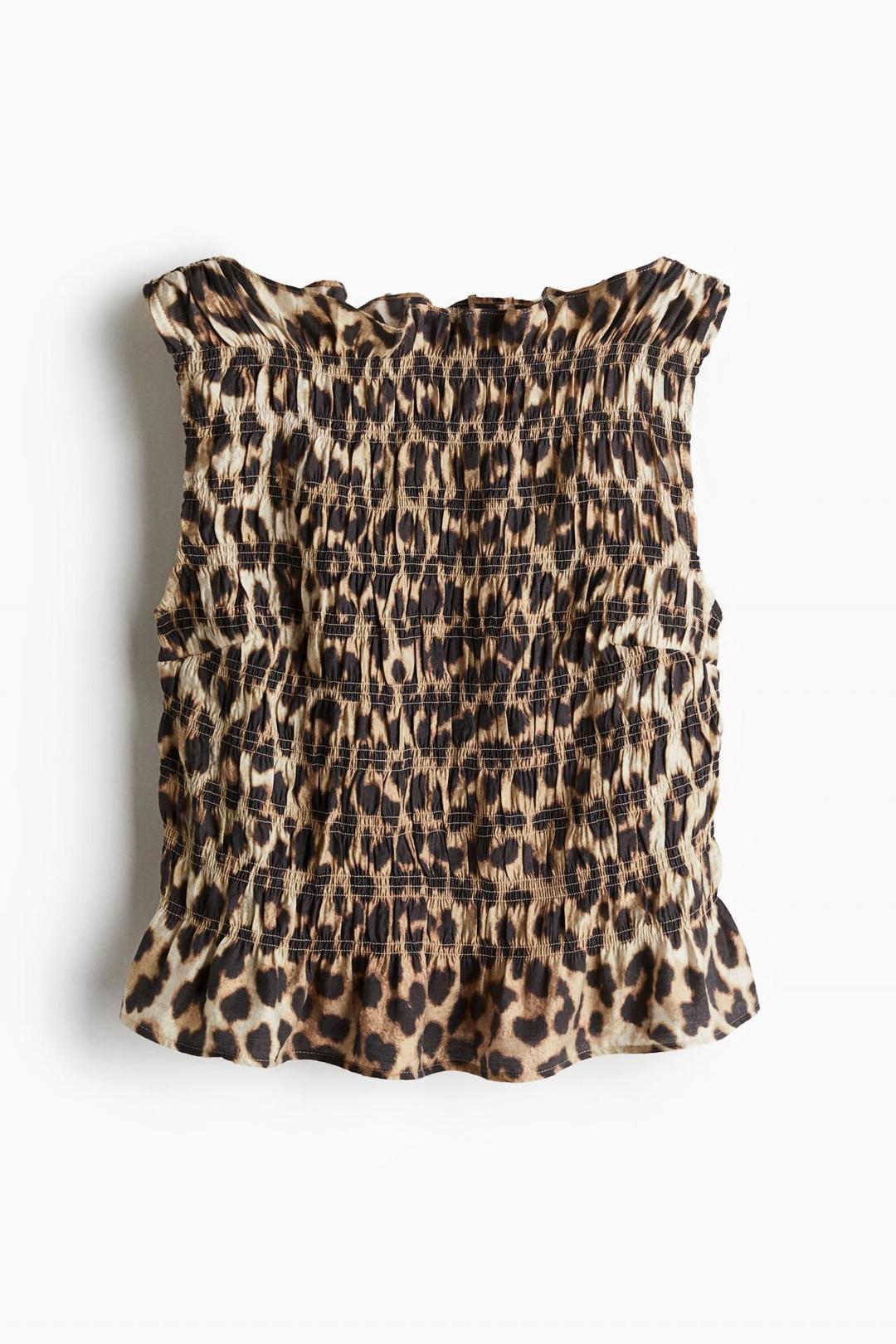 스페인샵 에이치앤엠 스모크 탑 1263464007 BEIGE/ESTAMPADO DE LEOPARDO
