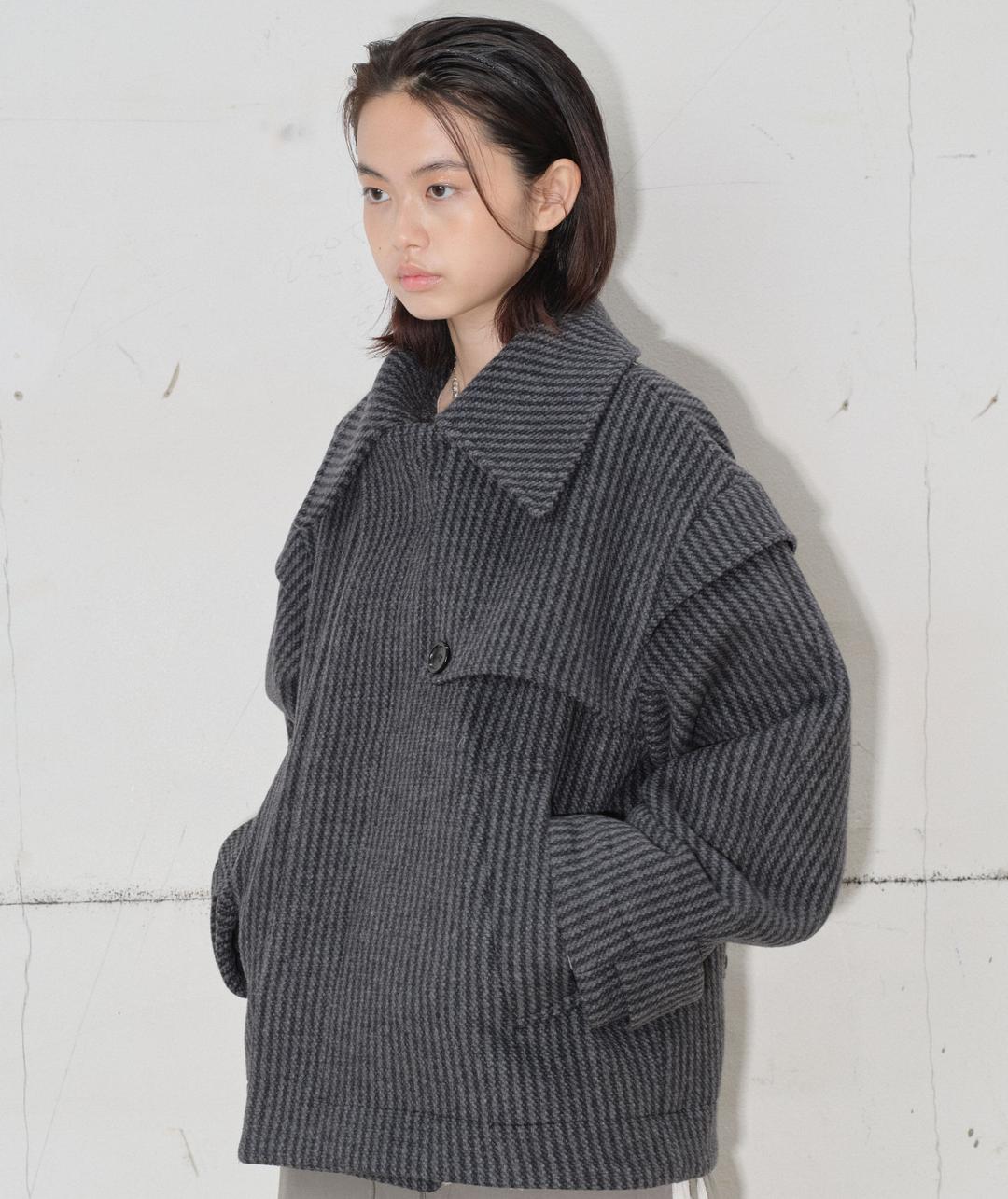 Layered Half Coat [Charcoal]