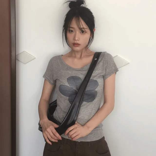 카멘 꽃 시스루 반팔 티셔츠