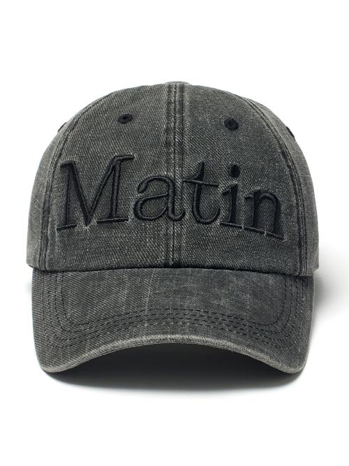 MATIN LOGO WASHED BALL CAP IN BLACK