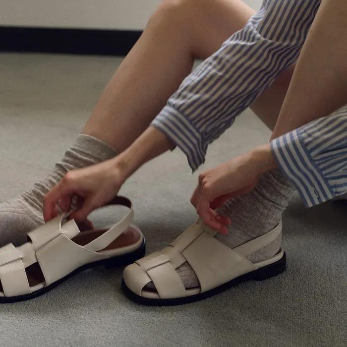 [8/22순차출고][민하pick]Puzzle sandals Ivory
