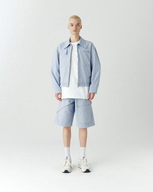 HET CANVAS BOMBER JACKET BLUE