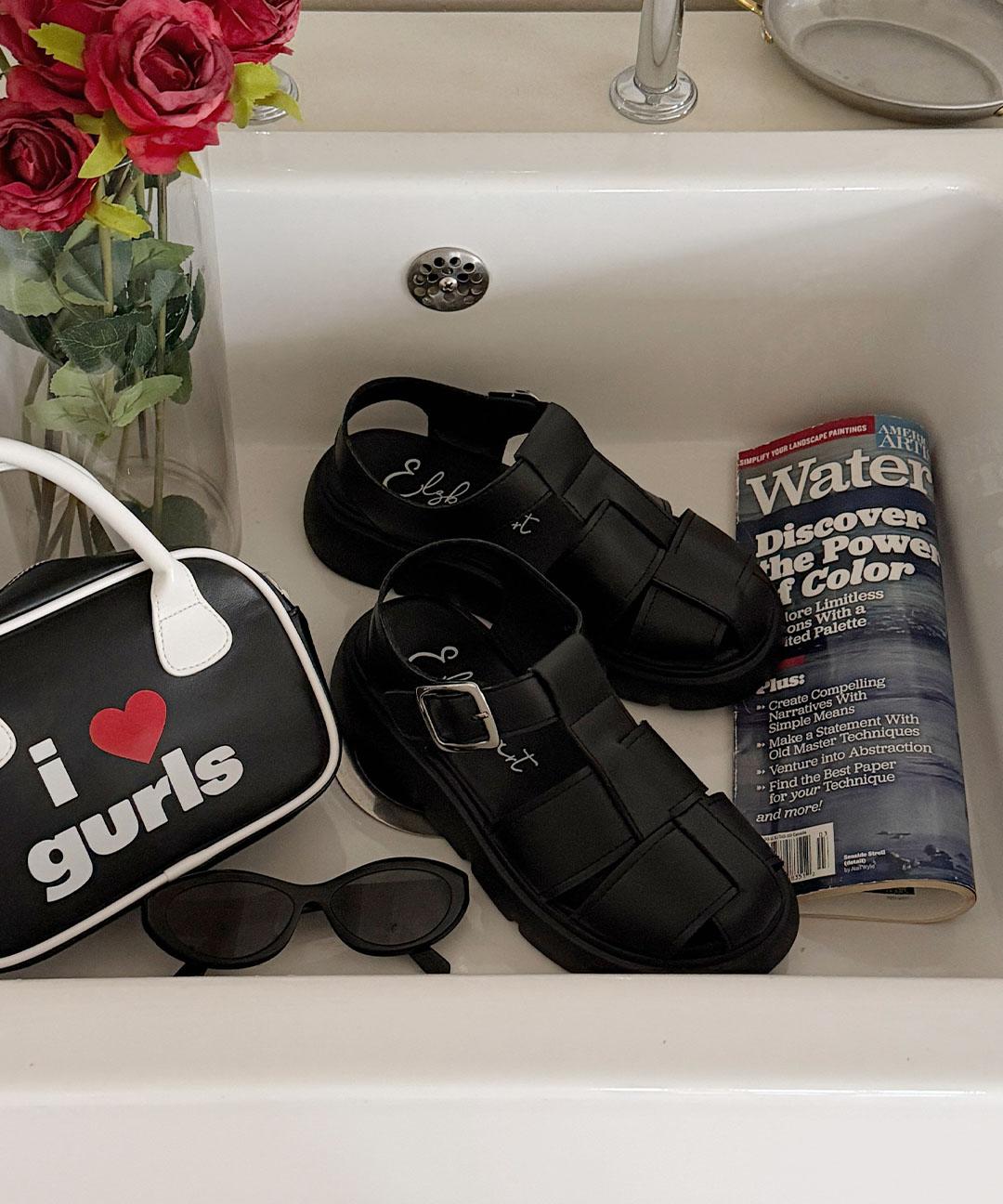 엘리자베스스튜어트 [지구PICK] 크로스 피셔맨 통굽 스트랩 샌들 EBAL147308