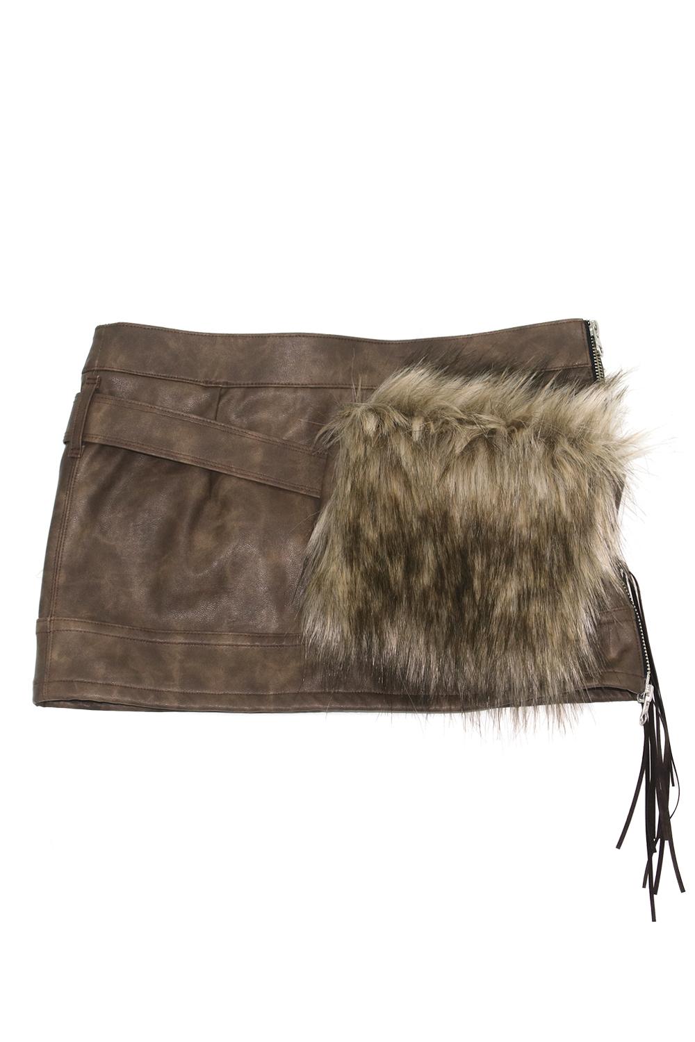 Fur Bag Leather Skirt 002