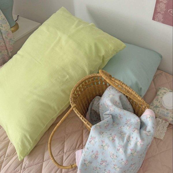 lime solid pillow cover