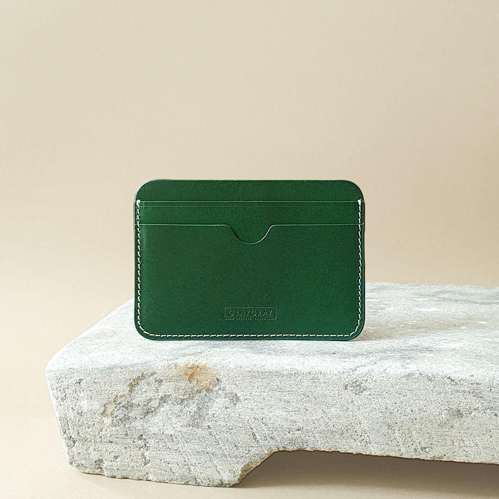 Italian Vegetable Pebble Card Wallet Leaf Green