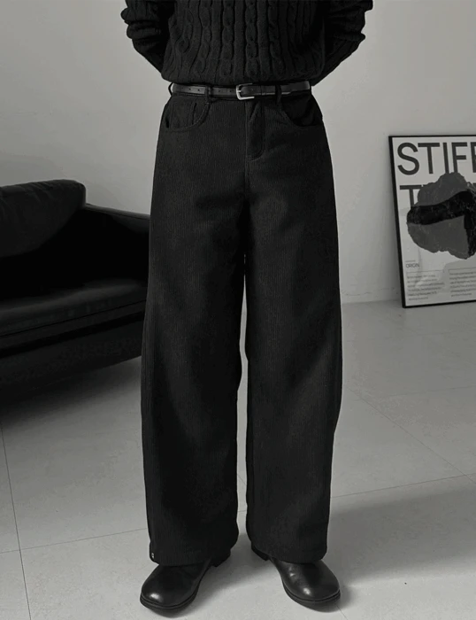 [IT’S ROSE] [기모] 코듀로이 사이드핀턱 와이드 팬츠 [브라운 입고지연]