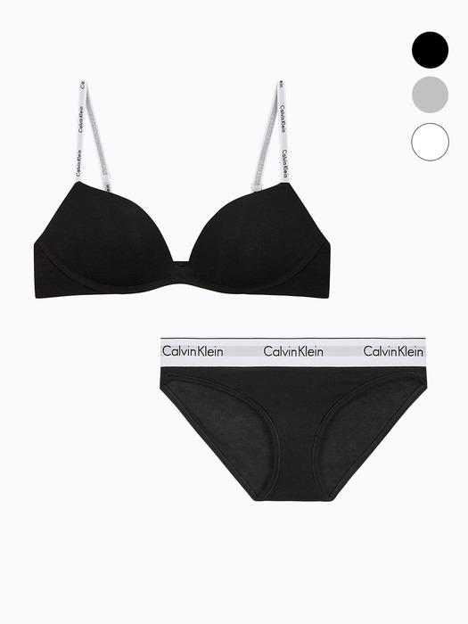 여성 아이콘 코튼 모달 AF 푸쉬업 브라렛+팬티 세트 (5 Color)