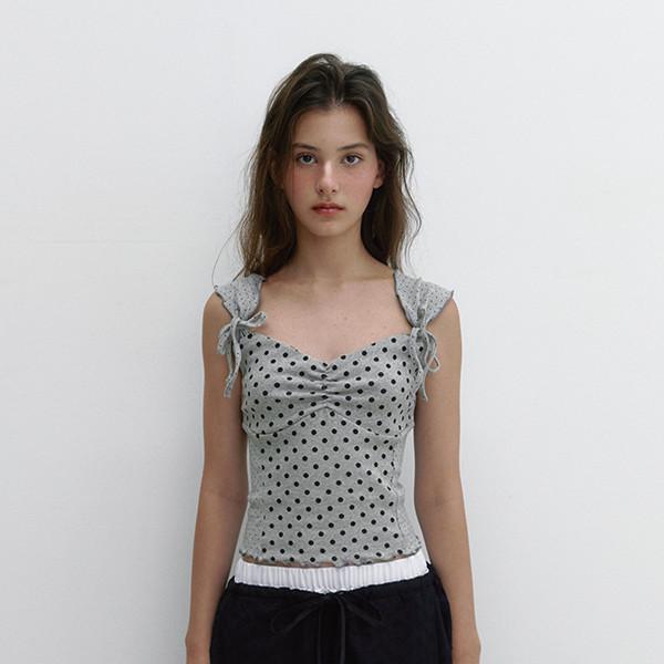 DOT RIBBON T (MELANGE GREY) (7월 18일 예약배송)