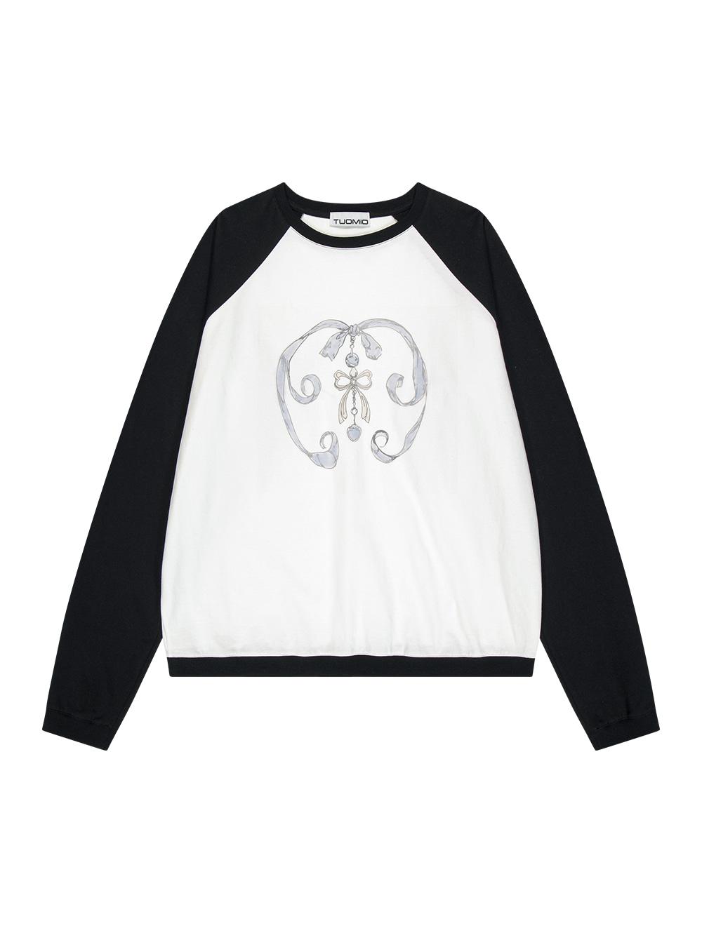 RIBBON GRAPHIC LONG SLEEVES [WHITE]
