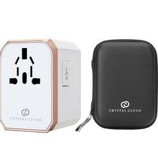 크리스탈클라우드 5포트 5.6A 해외 여행용 해외 멀티 플러그 어댑터 CC-305PLUS 로즈골드