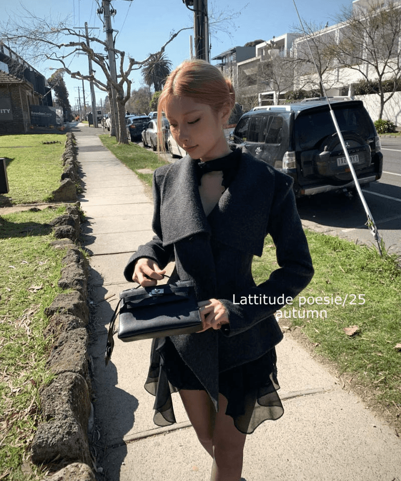 알파카 울 라펠카라 코트