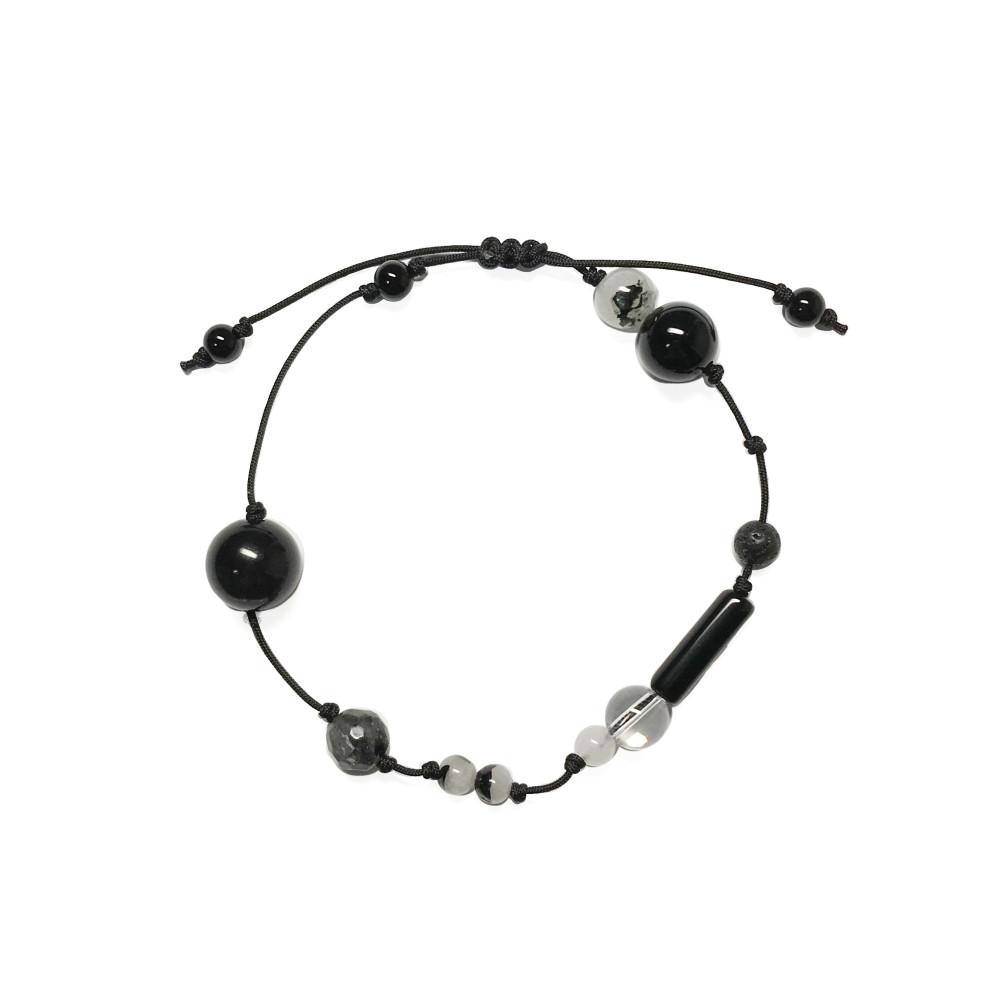 [모지] 설산 원석 매듭 팔찌